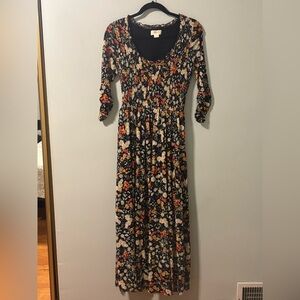 Anthropologie ANTHOUSAI SWING DRESS black motif